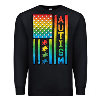 Black Autism American Flag Premium Sweatshirt - CowGirlArtShop
