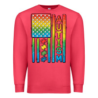 Cardinal Autism American Flag Premium Sweatshirt - CowGirlArtShop