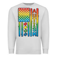 Dove Grey Autism American Flag Premium Sweatshirt - CowGirlArtShop