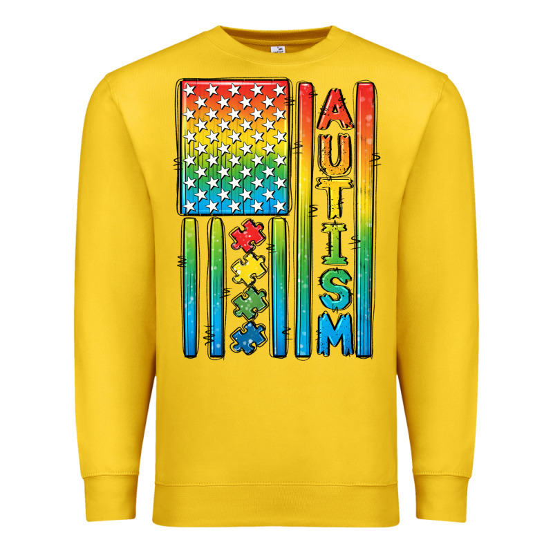 Autism American Flag Premium Sweatshirt by CowGirlArtShop | Teevron