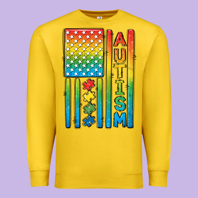 Autism American Flag Premium Sweatshirt Designed By Cowgirlartshop