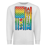 Oatmeal Heather Autism American Flag Premium Sweatshirt - CowGirlArtShop