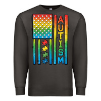 Smoke Autism American Flag Premium Sweatshirt - CowGirlArtShop