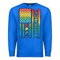 True Royal Autism American Flag Premium Sweatshirt - CowGirlArtShop