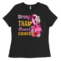 Black Stronger than breast cancer Ladies Tee - Artiststas