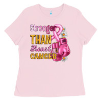 Bubblegum Pink Stronger than breast cancer Ladies Tee - Artiststas