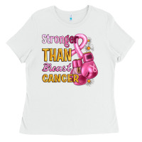 White Stronger than breast cancer Ladies Tee - Artiststas