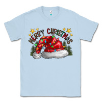 Dusty Blue merry Christmas santa Classic Tee - CowhideDigitalArt