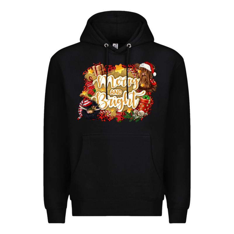Merry And Bright Premium Hoodie by CowGirlArtShop | Teevron