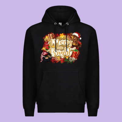 Merry And Bright Premium Hoodie Designed By Cowgirlartshop