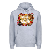 Heather Grey merry and bright Premium Hoodie - CowGirlArtShop