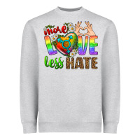 Heather Grey More Love Less Hate LGBTQ Heavyweight Sweatshirt - BundleAndBundleShop