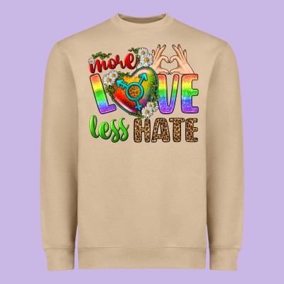 More Love Less Hate Lgbtq Heavyweight Sweatshirt Designed By Bundleandbundleshop