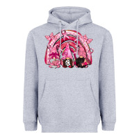 Heather Grey gnomes rainbow breast cancer Heavyweight Hoodie - CowGirlArtShop
