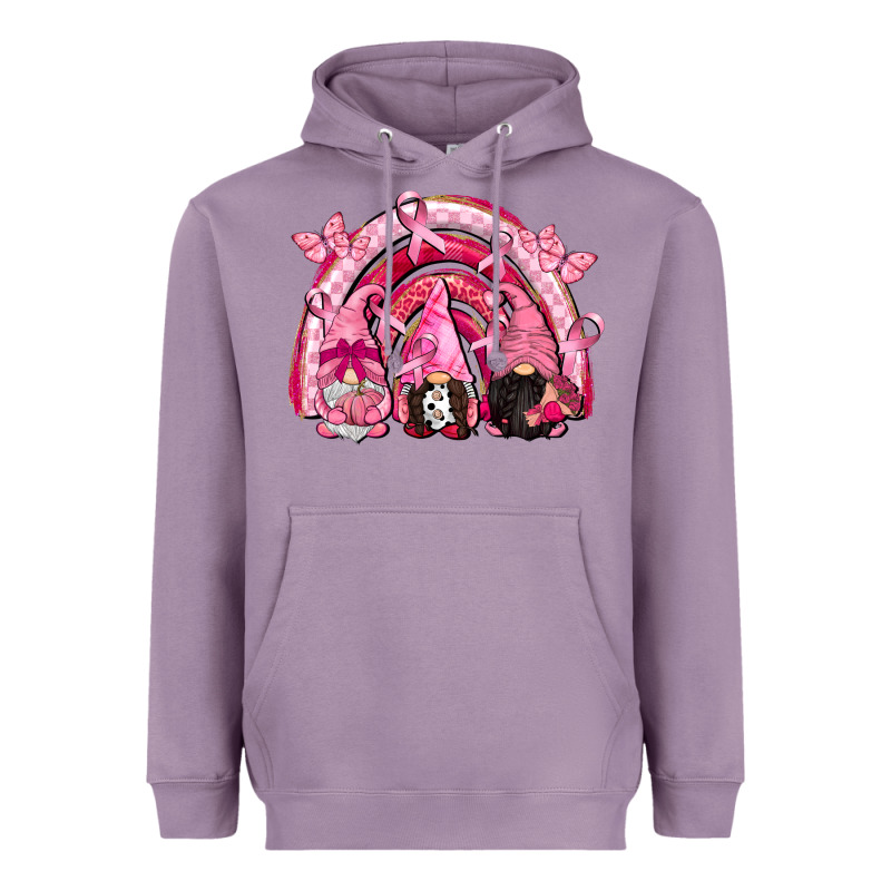 Gnomes Rainbow Breast Cancer Heavyweight Hoodie by CowGirlArtShop | Teevron