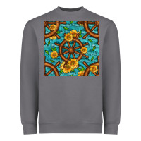 Storm Lake Boat Rudder And Sunflowers Seamless Pattern Heavyweight Sweatshirt - BundleAndBundleShop