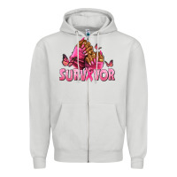 Dove Grey Breast Cancer survivor afro nails Zipper Hoodie - NancyCooperArtShop