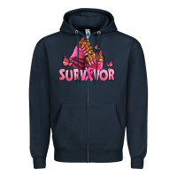 Navy Breast Cancer survivor afro nails Zipper Hoodie - NancyCooperArtShop