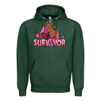Sports Green Breast Cancer survivor afro nails Zipper Hoodie - NancyCooperArtShop