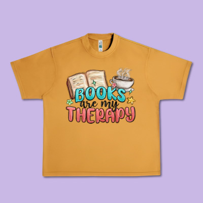 Books Are My Therapy Urban Heavy Tee Designed By Maliassmallbusiness