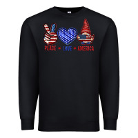 Black Peace love America with gnome 4th of july Premium Sweatshirt - HowdyJamesFarm