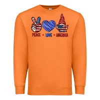 Carrot Peace love America with gnome 4th of july Premium Sweatshirt - HowdyJamesFarm