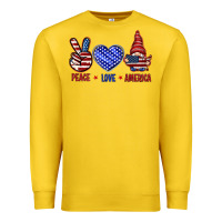 Lemon Peace love America with gnome 4th of july Premium Sweatshirt - HowdyJamesFarm
