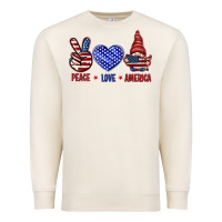 Sandshell Peace love America with gnome 4th of july Premium Sweatshirt - HowdyJamesFarm