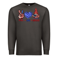 Smoke Peace love America with gnome 4th of july Premium Sweatshirt - HowdyJamesFarm