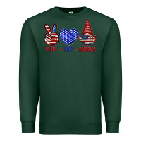 Sports Green Peace love America with gnome 4th of july Premium Sweatshirt - HowdyJamesFarm