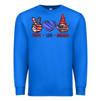 True Royal Peace love America with gnome 4th of july Premium Sweatshirt - HowdyJamesFarm