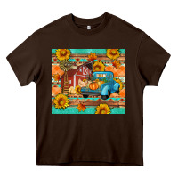 Chocolate Brown Farm life fall barn and truck Heavy Core Tee - Artiststas