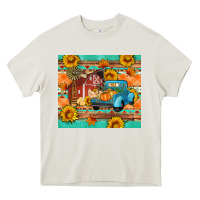 Cream Farm life fall barn and truck Heavy Core Tee - Artiststas