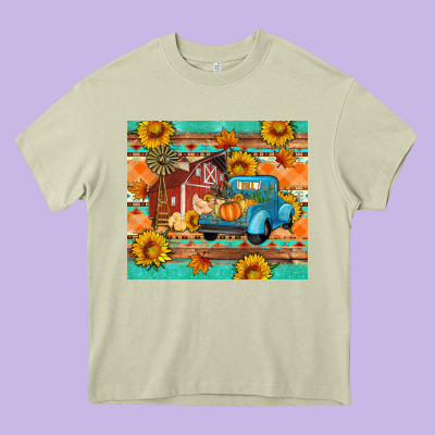 Farm Life Fall Barn And Truck Heavy Core Tee Designed By Artiststas