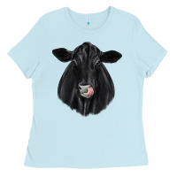 Baby Blue black angus Ladies Tee - JahusDesignShop
