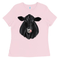 Bubblegum Pink black angus Ladies Tee - JahusDesignShop