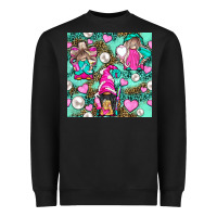Black Hairdresser Gnomes With Hearts And Pearls With Leopard Heavyweight Sweatshirt - BundleAndBundleShop