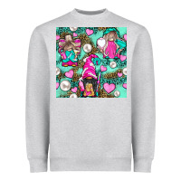 Heather Grey Hairdresser Gnomes With Hearts And Pearls With Leopard Heavyweight Sweatshirt - BundleAndBundleShop