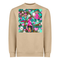 Mushroom Hairdresser Gnomes With Hearts And Pearls With Leopard Heavyweight Sweatshirt - BundleAndBundleShop
