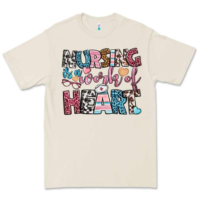 Nursing Is A Work Of Heart Premium Tee by BundleAndBundleShop | Teevron