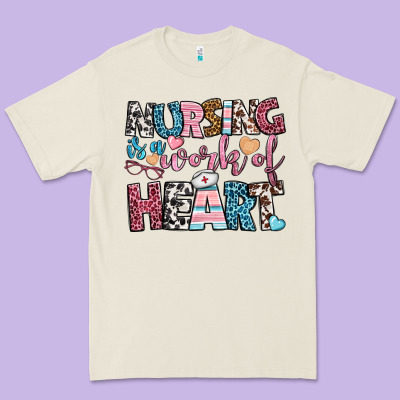 Nursing Is A Work Of Heart Premium Tee Designed By Bundleandbundleshop