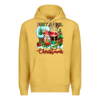 Antique Gold just a girl who loves christmas Premium Hoodie - CowGirlArtShop