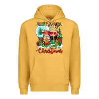 Mustard just a girl who loves christmas Premium Hoodie - CowGirlArtShop