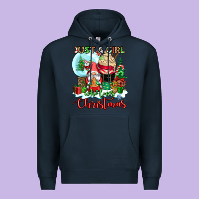 Just A Girl Who Loves Christmas Premium Hoodie Designed By Cowgirlartshop