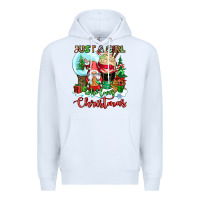 White just a girl who loves christmas Premium Hoodie - CowGirlArtShop