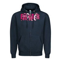 Navy Fighter Breast Cancer Zipper Hoodie - NancyCooperArtShop