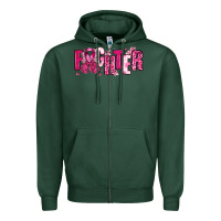 Sports Green Fighter Breast Cancer Zipper Hoodie - NancyCooperArtShop