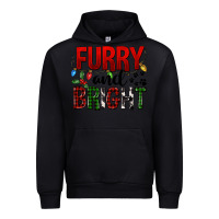 Black Furry And Bright Urban Hoodie - FaDigitalArtStudio