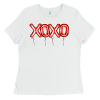 White Valentine's Day Xoxo Balloon Ladies Tee - Artiststas