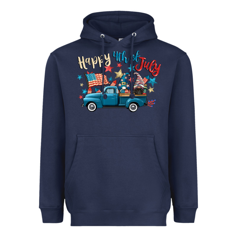 Happy 4th Of July Gnome Truck Heavyweight Hoodie by CowGirlArtShop | Teevron